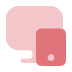 desktop with mobile red