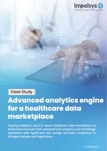 Advanced analytics engine for a healthcare data marketplace