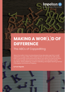 MAKING A WOR(L)D OF DIFFERENCE- The ABCs of Copyediting
